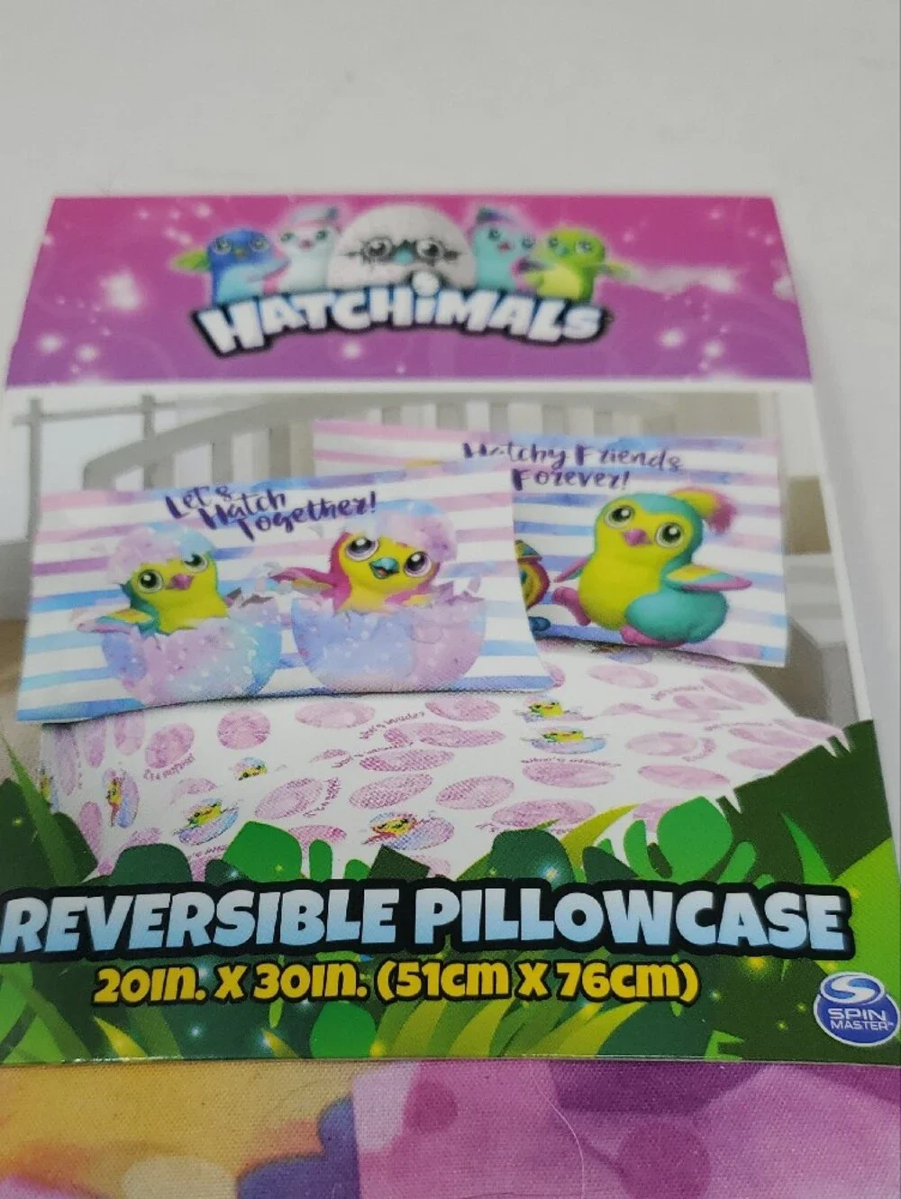 Hatchimals Pink Reversible Pillowcase - Kids Bedding